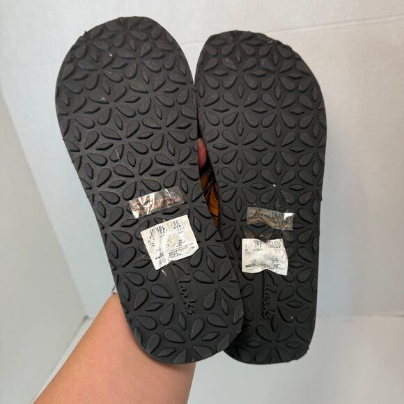 Clarks Women's Fenner Nerice Leather Thong Slip On Sandals Brown Size 8 - Picture 8 of 8